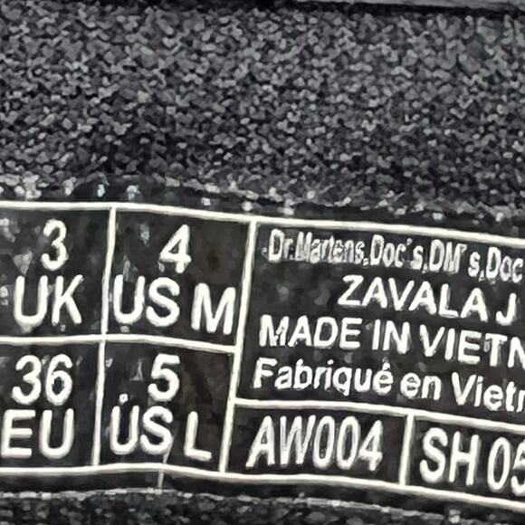 Dr. Martens Unisex Zavala J Black Lace Up Combat Boot Size M 4 W 5 - Picture 10 of 10